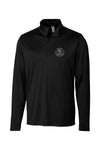 Chandail demi zip noir - Logo rond gris - Ulysse Académie