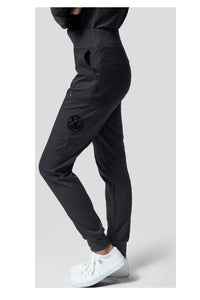 Pantalon de sport confortable étain - Logo rond noir - Ulysse Académie