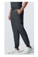 Pantalon de sport confortable étain - Logo rond noir - Ulysse Académie
