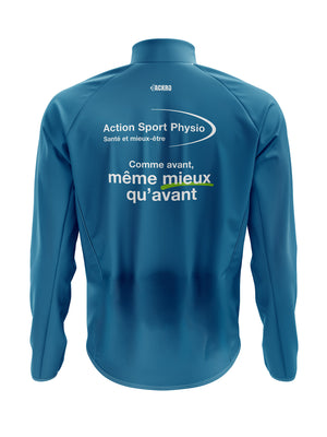 Veste imperméable 2 poches zipper coté bleu - Action Sport Physio