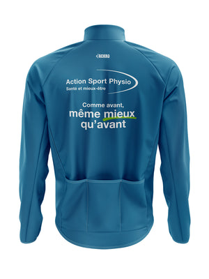 Veste imperméable 3 poches dos et 2 poches coté bleu - Action Sport Physio