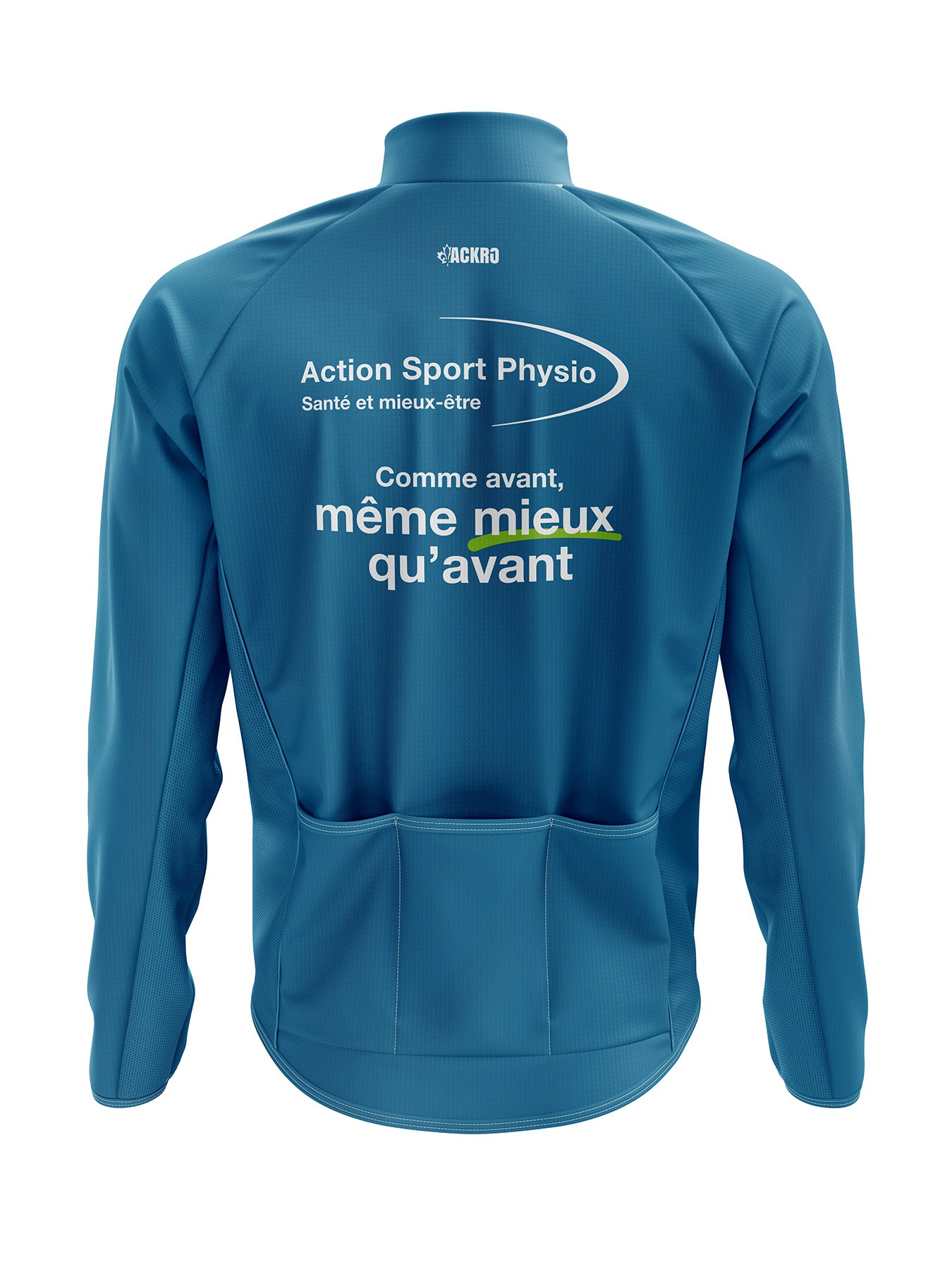 Veste imperméable 3 poches au dos bleu - Action Sport Physio