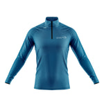 Manche longue - 1/4 zip bleu - Action Sport Physio