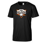 T-shirt technique noir logo sport orange - ESNE