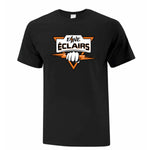 T-Shirt de coton noir logo sport orange - ESNE