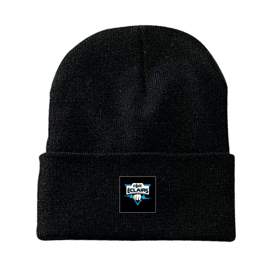 Tuque avec rebord noir logo sport bleu - ESNE