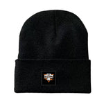 Tuque avec rebord noir logo sport orange - ESNE