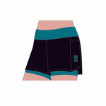 Short athlétique noir cuissard intégré turquoise - SQI