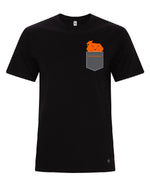 T-shirt noir a poche  & hibou- Affrordance