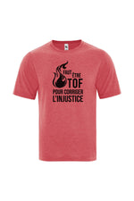 T-shirt homme  rouge -TOF corriger l'injustice