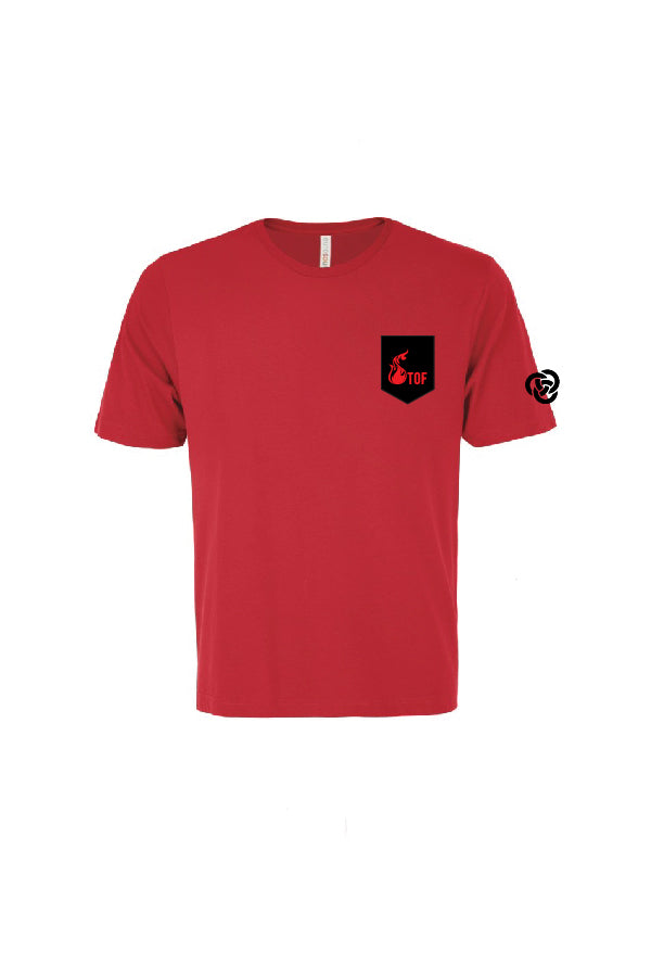 T-shirt homme rouge avec poche - Tof