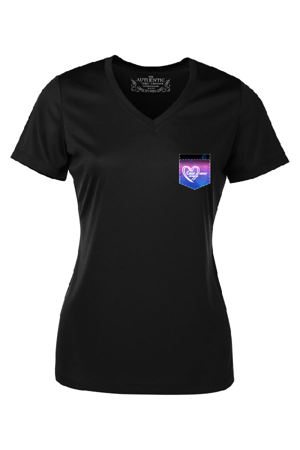 T-Shirt femme col V poche coloré- École Cœur à Cœur