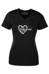 T-Shirt femme col V logo BLANC - École Cœur à Cœur