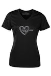 T-Shirt femme col V logo GRIS - École Cœur à Cœur