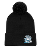 Tuque noir avec pompon brodé - Des Moulins