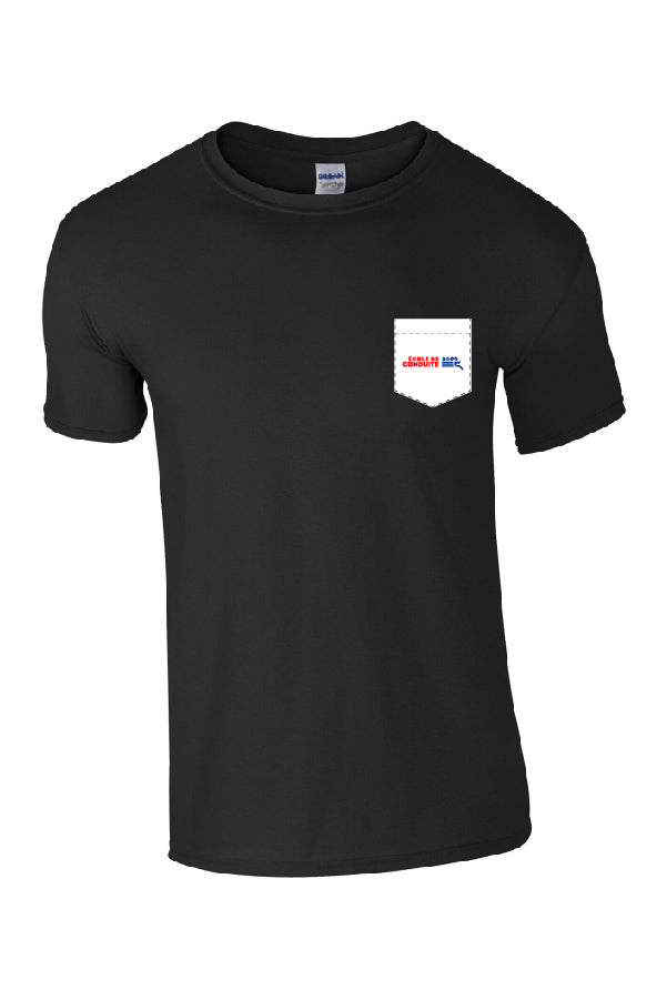 T-shirt  noir à poche - École de conduite 2000
