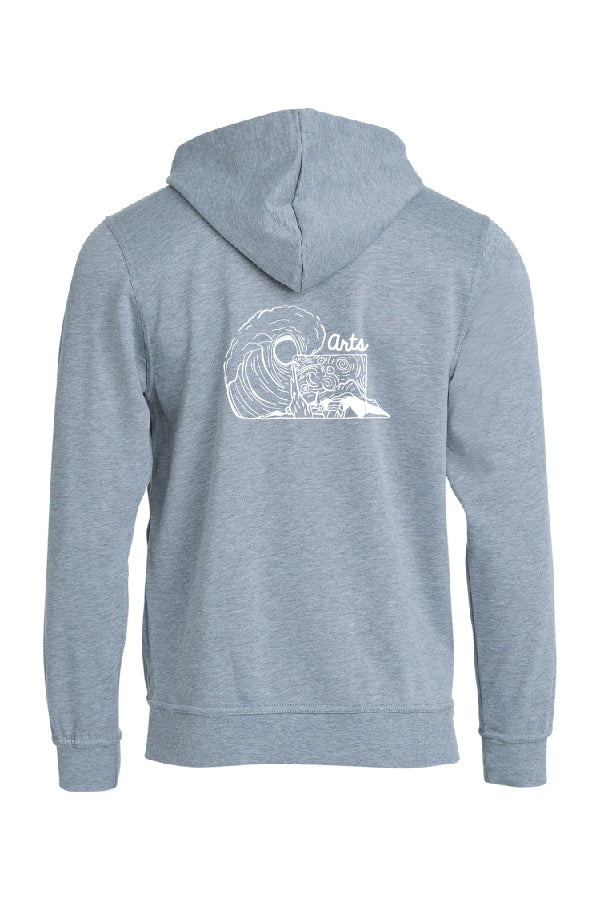 Chandail à capuchon gris mélangé ARTS blanc - ESGR