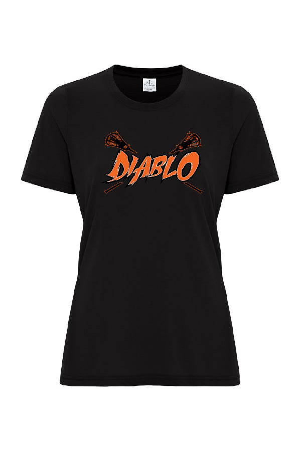 T-shirt sport femme Col O noir - Diablo