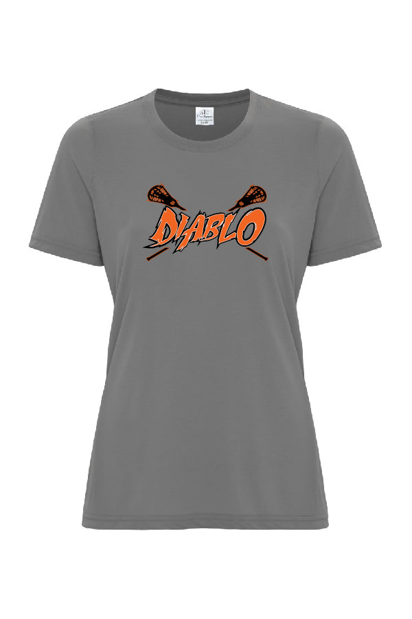 T-shirt sport femme Col O gris - Diablo