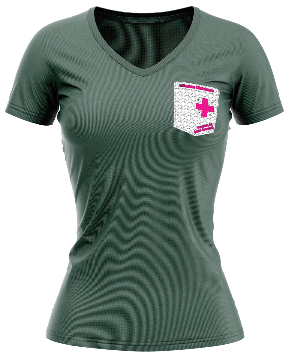 T-shirt col V foret chiné femme - Service Santé