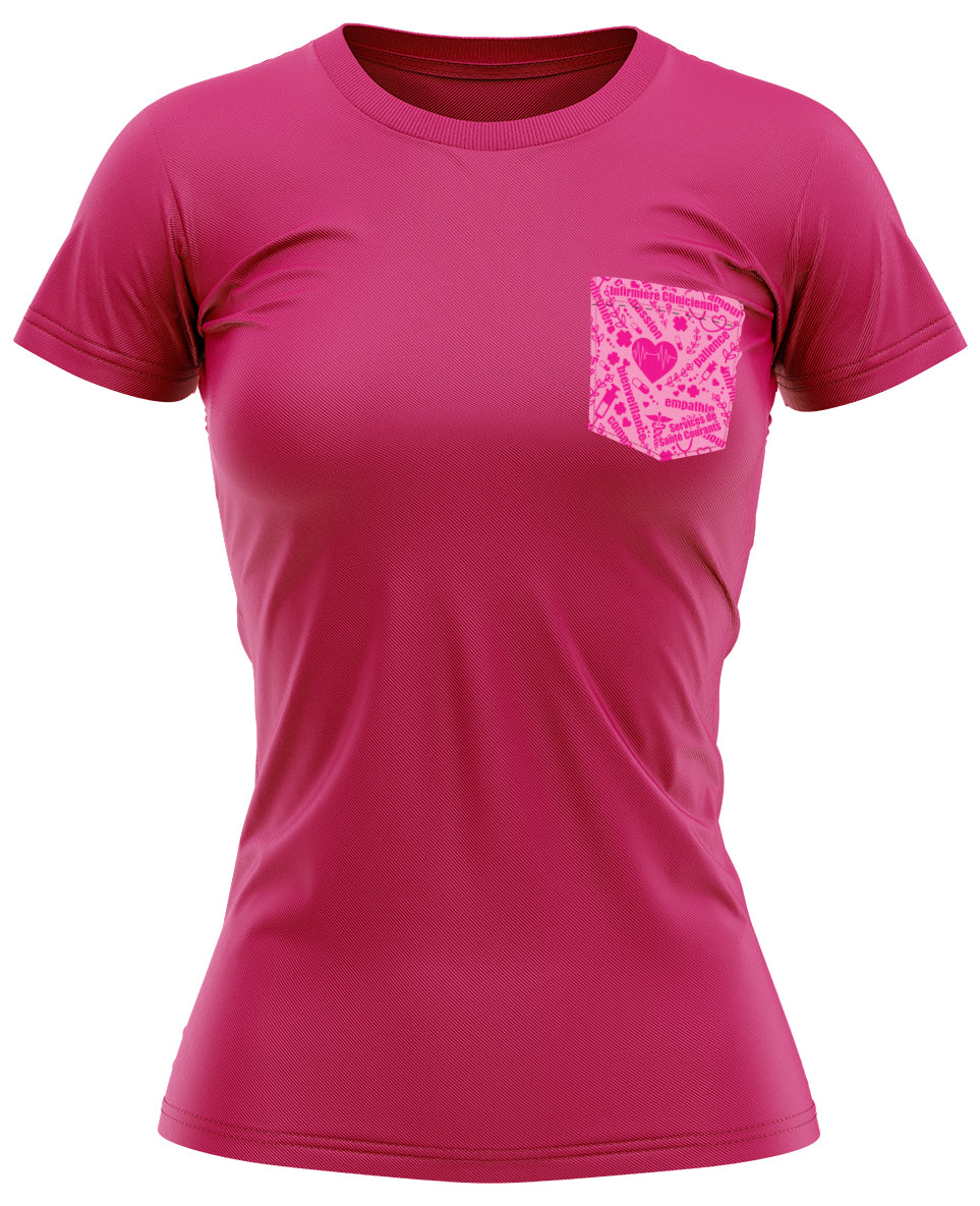 T-shirt framboise femme - Service Santé