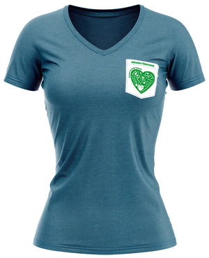 T-shirt col V sarcelle femme - Service Santé