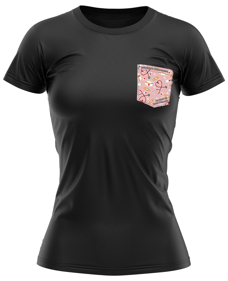 T-shirt noir femme - Service Santé