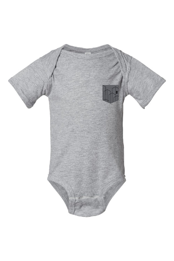 Cadeau pour bébé, cache couche gris à poche - SQI