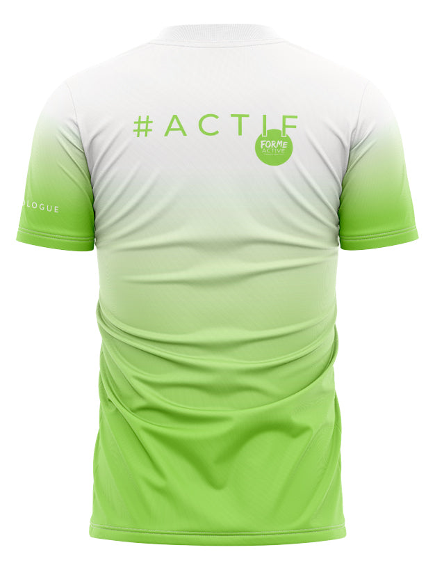 T-shirt  de sport dégradé Blanc à Lime - Forme Active
