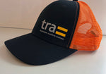 Casquette avec filet  noir & orange - tra