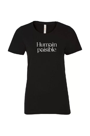 T-shirt noir Humain paisible - Collection Vicky