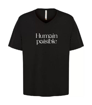 T-shirt noir Humain paisible - ACKRO Exclusif