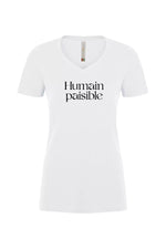 T-shirt blanc Humain paisible - Collection Vicky
